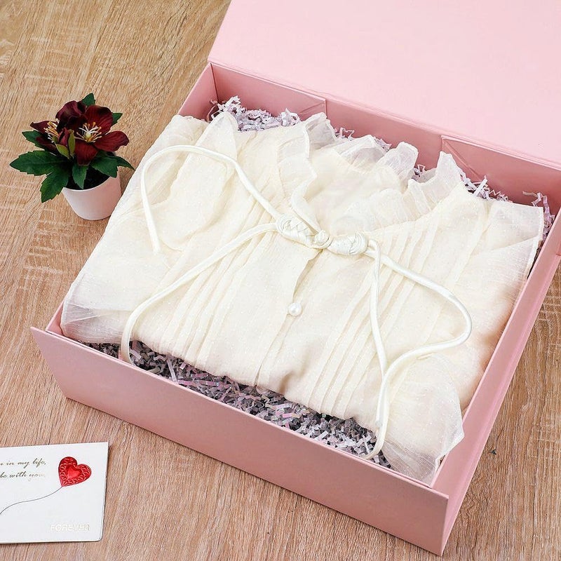 PLINJOY Pink Gift Box Large 13.5x11.8x4.7 Inches, Pink Gift Boxes for Presents with Magnetic Closure Lid, Luxury Gift Box Rectangle Collapsible Boxes for Gift Packaging - Image 5